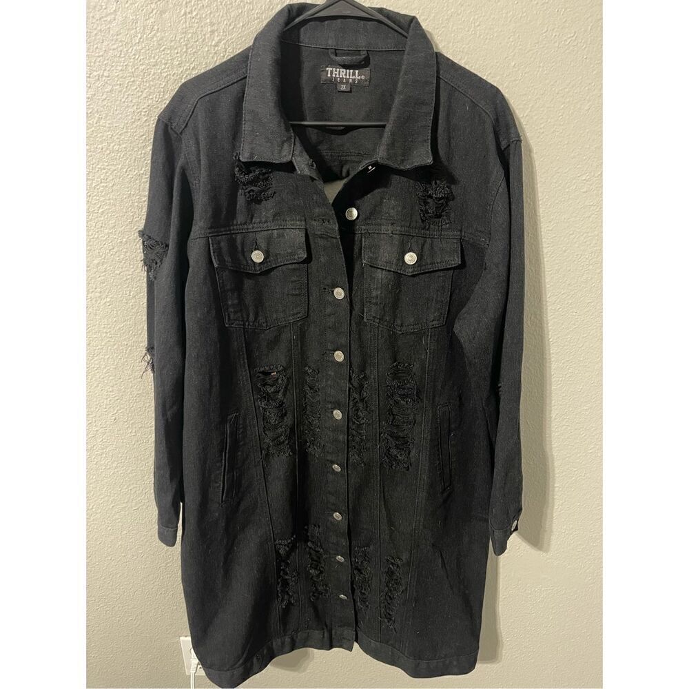 ❤️Thrill Black Denim Jacket 2X